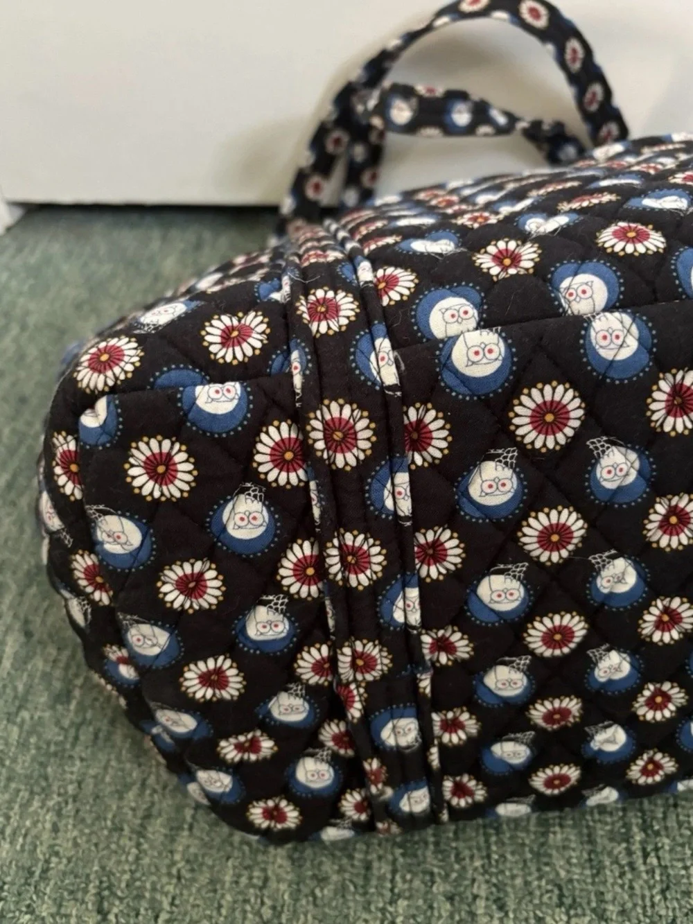 Vera Bradley Night Owl Large Zipper Top Tote with 6 Interior Pockets All Around